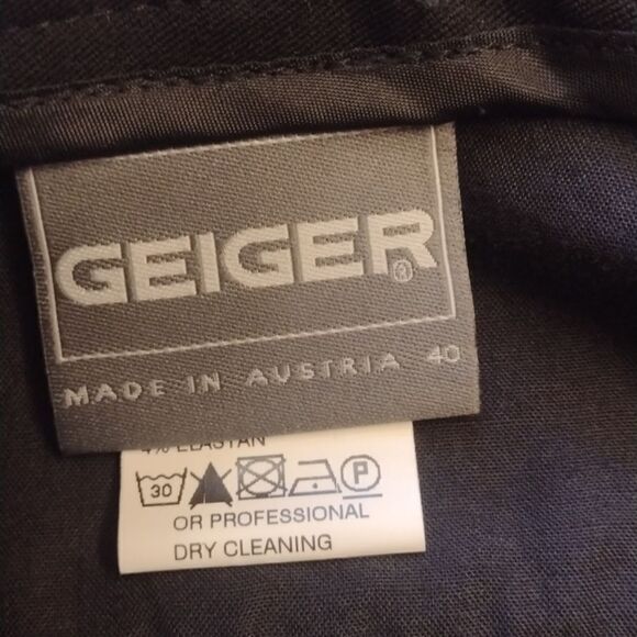 SOLD Geiger Austrian black trouser straight high quality office professional 40 - Picture 5 of 12